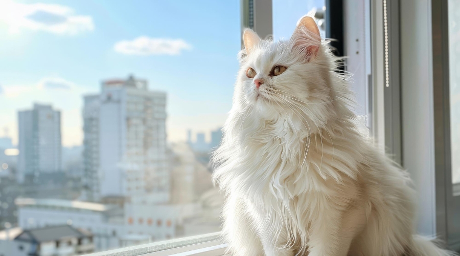 Healthy cat after hypoallergenic food diet